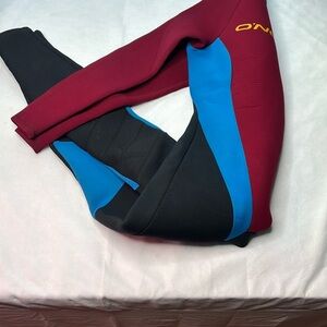 O'Neill Maroon and Yellow Wetsuit Sleeve